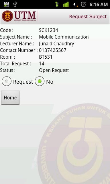 FSKSM Subject Registration截图2