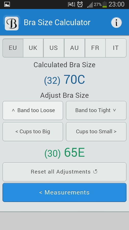 Bra Size Calculator截图2