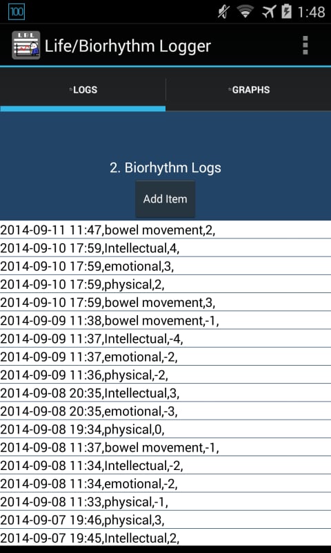 Life/Biorhythm Logger截图2