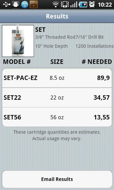 Adhesive Cartridge Estimator截图5