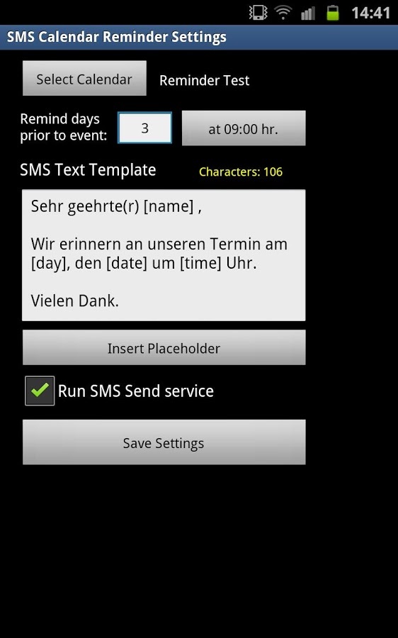 SMS Calendar Reminder FREE截图2