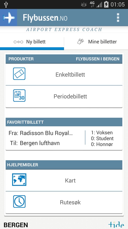 Flybussen Bergen billett截图5