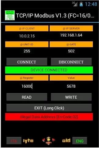 TCP/IP Modbus Tester截图2