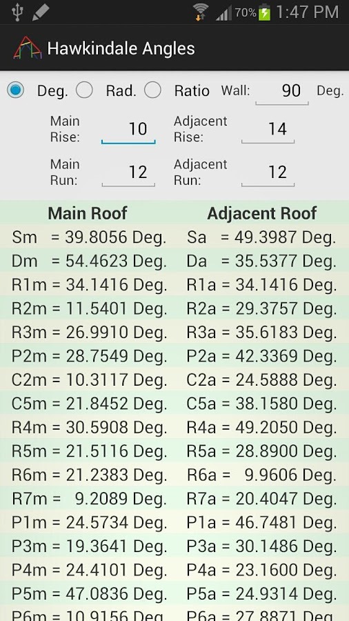 Hawkindale Angles Calculator截图1