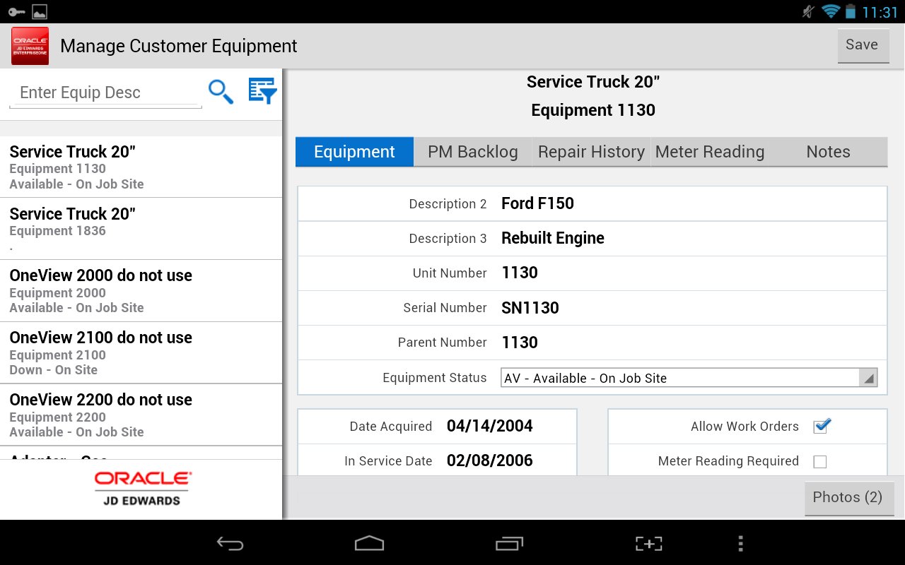 Customer Equipment - JDE...截图1