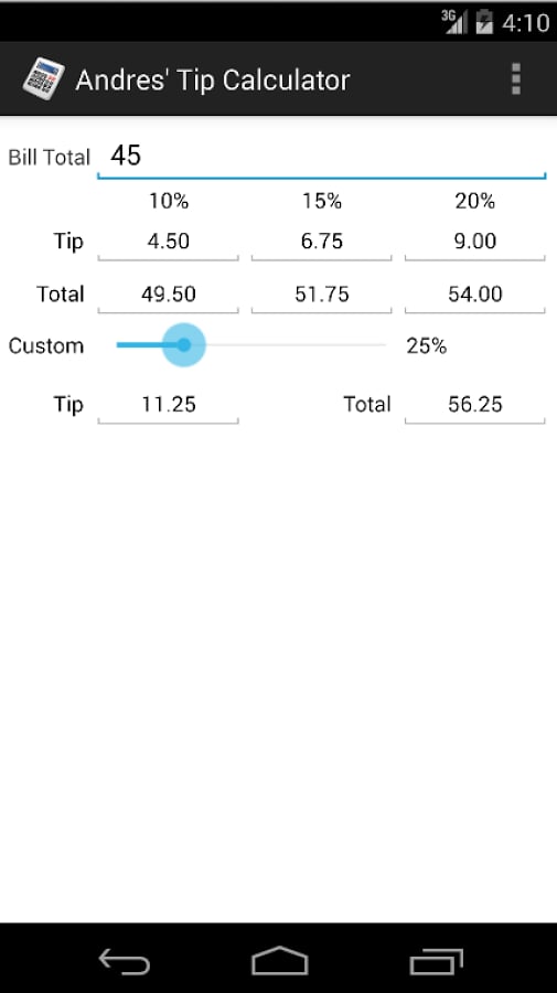 Andres' Tip Calculator截图2