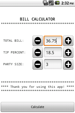 Bill Calculator截图1