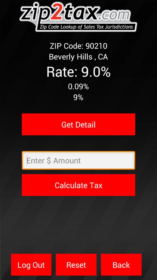 Zip2Tax Sales Tax Calcul...截图3