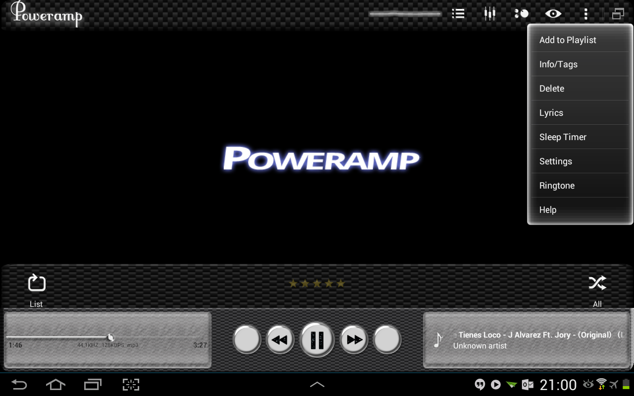 Poweramp Skin Dark Carbo...截图1