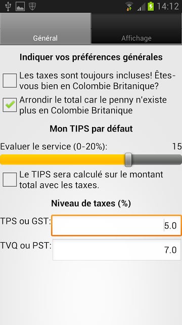 Tips Taxe Colombie Britannique截图2