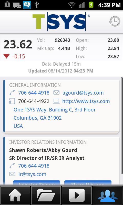 TSYS Investor Relations (IR)截图3