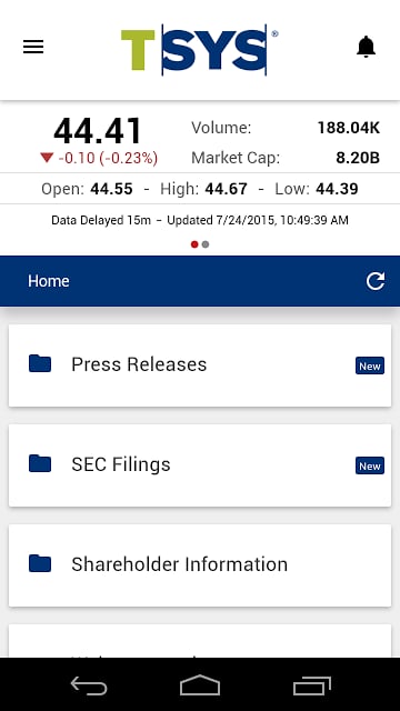 TSYS Investor Relations (IR)截图2