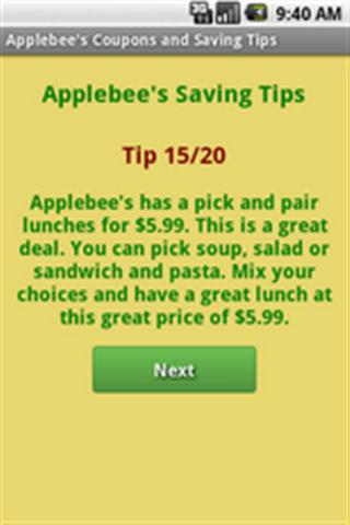 Applebee's优惠券&amp;省钱秘诀截图3