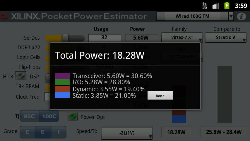 Xilinx Pocket Power Estimator截图2