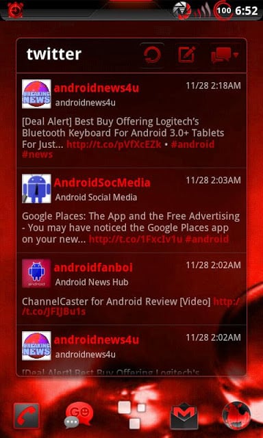 GOWidget Theme BloodRed-Free截图6