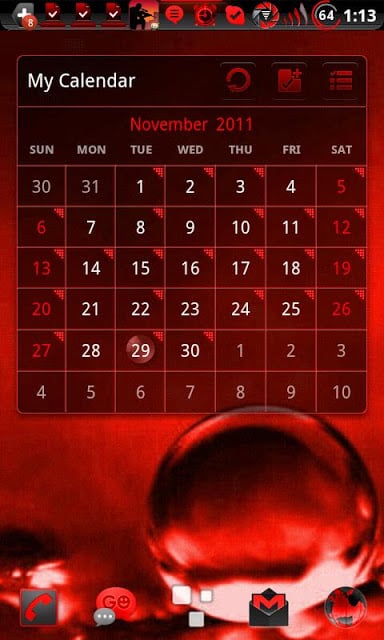 GOWidget Theme BloodRed-Free截图11