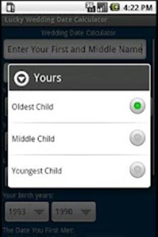 幸运的婚礼日期计算器截图4