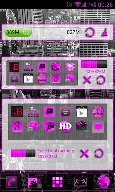 GOWidget Pink ICS Light Free截图3