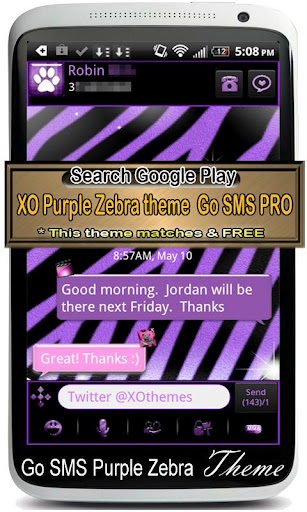 Rainbow Zebra Theme GO SMS PRO截图3