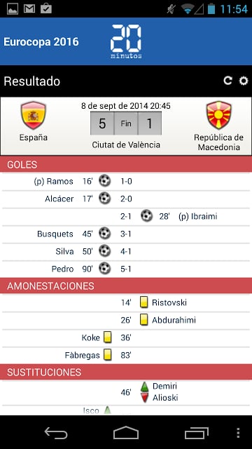 F&uacute;tbol 20minutos Resultados截图2