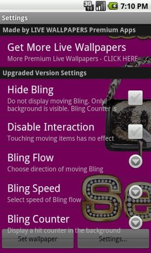 Her Bling Live Wallpaper Game LWP Free截图1