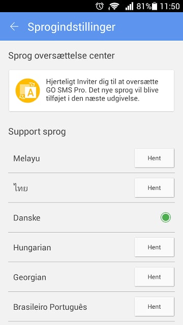 GO SMS Pro Denmark language截图2