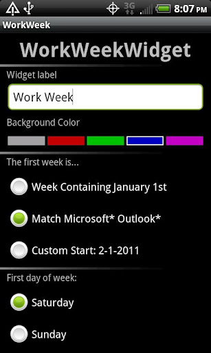 Work Week Widget截图1