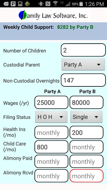 NJ Child Support Calculator截图3