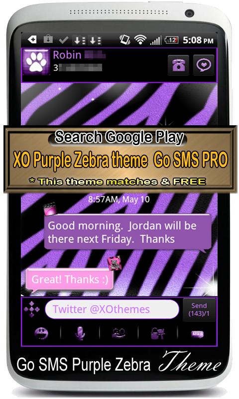 Rainbow Zebra Theme GO SMS PRO截图4