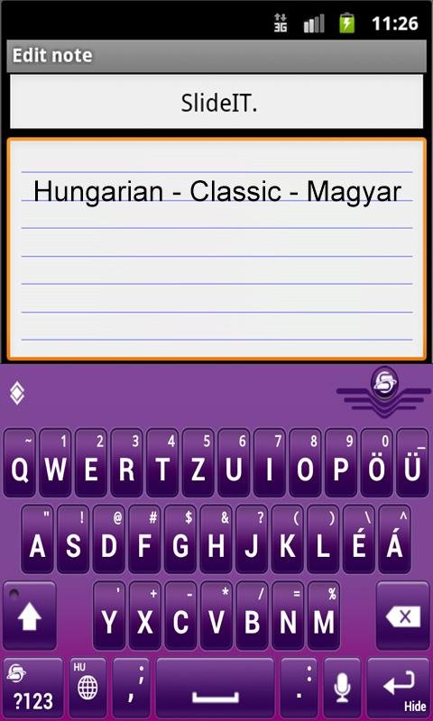 SlideIT键盘匈牙利语言包截图1