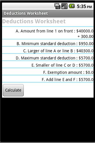 Federal Tax 1040EZ截图3