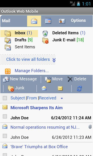 Outlook Web Mobile (OWA EMail)截图9