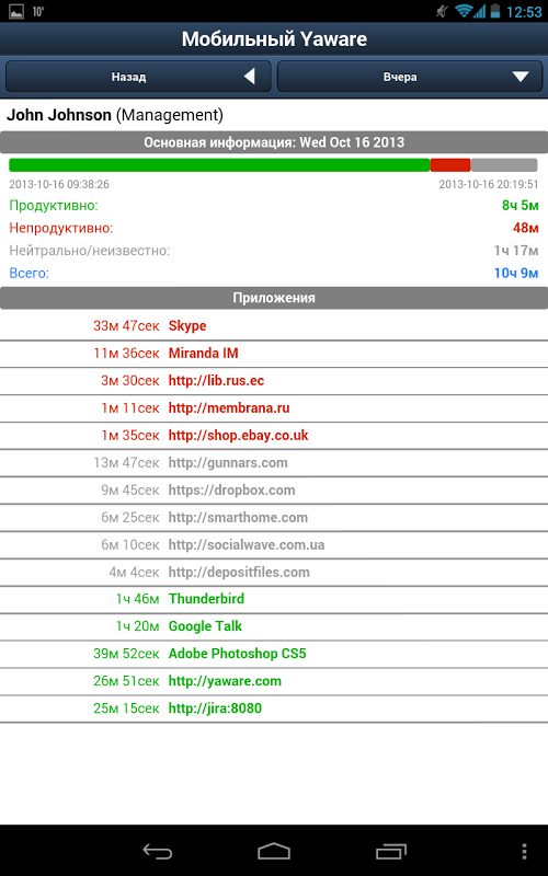 Yaware - employee time tracker截图9