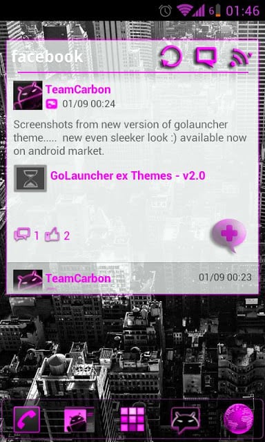 GOWidget Pink ICS Light Free截图7