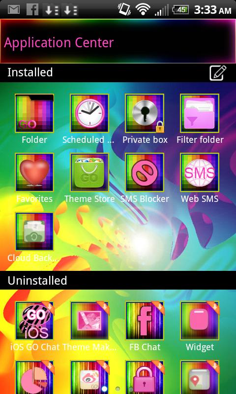 Rainbow Zebra Theme GO SMS PRO截图9