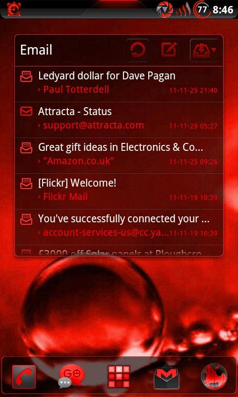 GOWidget Theme BloodRed-Free截图2