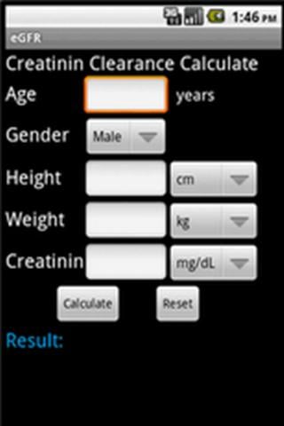 eGFR计算器截图2