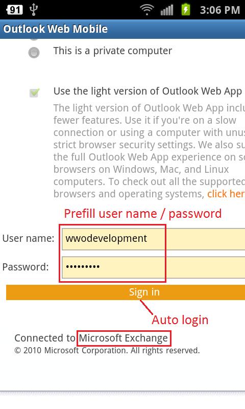 Outlook Web Mobile (OWA EMail)截图10