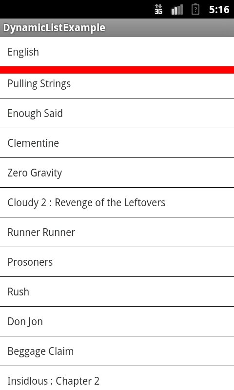 DynamicListView Example截图4