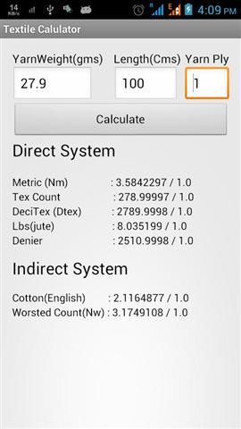 纺织纱线计算器截图2