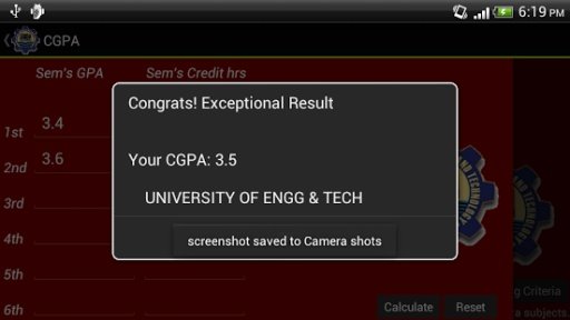 UET GPA-CGPA Calculator截图3