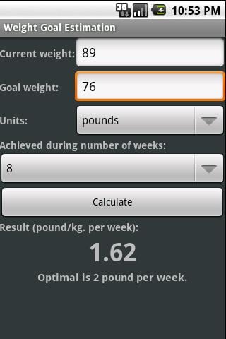 Weight Goal Estimation截图1