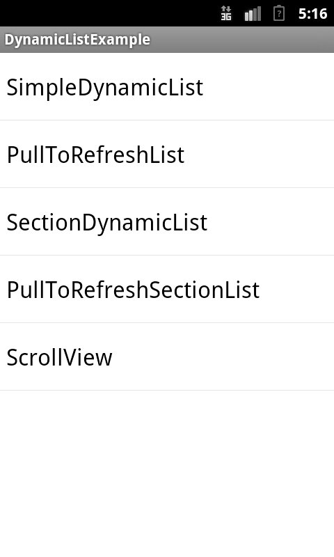 DynamicListView Example截图1
