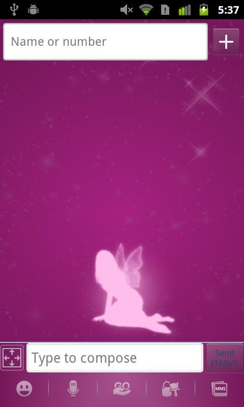 Pink Fairy Theme - GO SMS Pro截图2