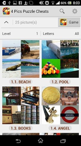 4 Pic 1 Word Puzzle Cheats All截图1