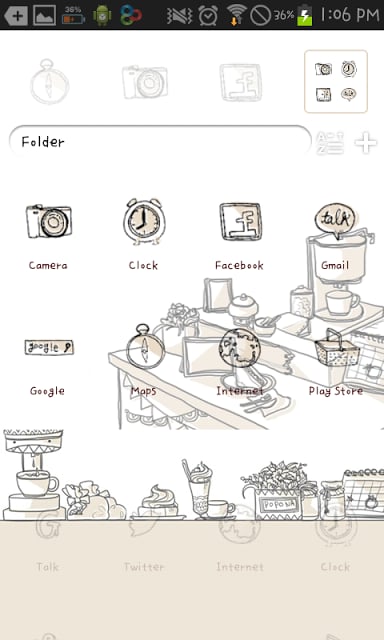 Sketch Cafe go launcher theme截图3