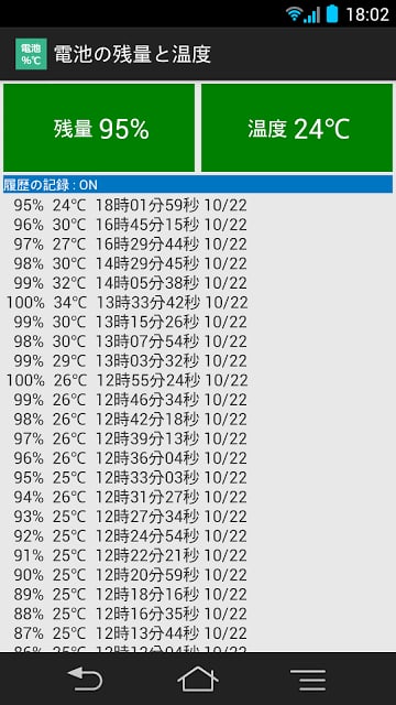 电池の残量と温度截图2