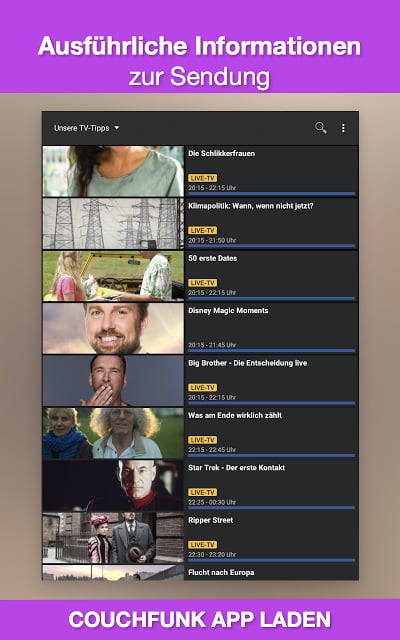 Couchfunk Live TV &amp; Programm截图10
