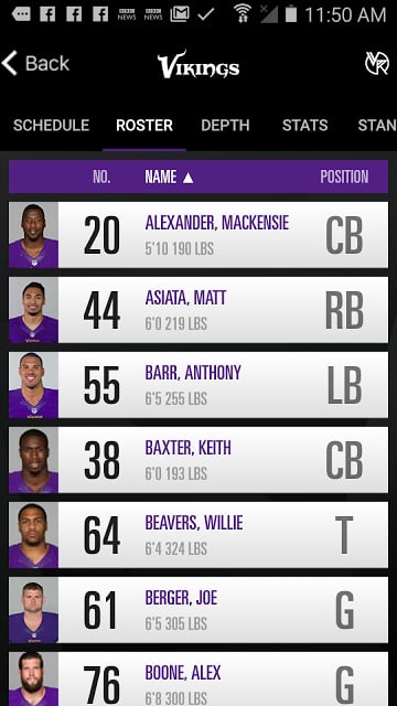 Minnesota Vikings Mobile截图8