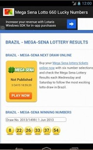 Megasena Lotto Generator +截图1